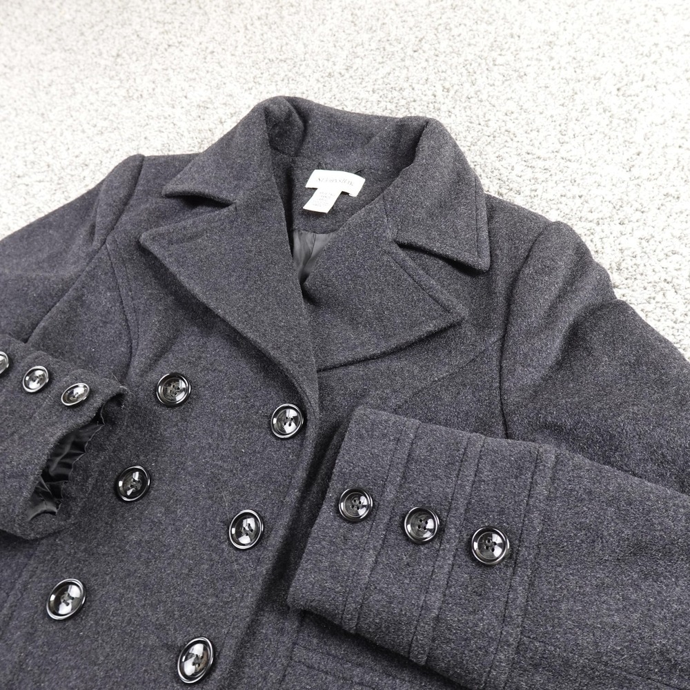 St. John's Bay Dark Gray Double-Breasted Coat